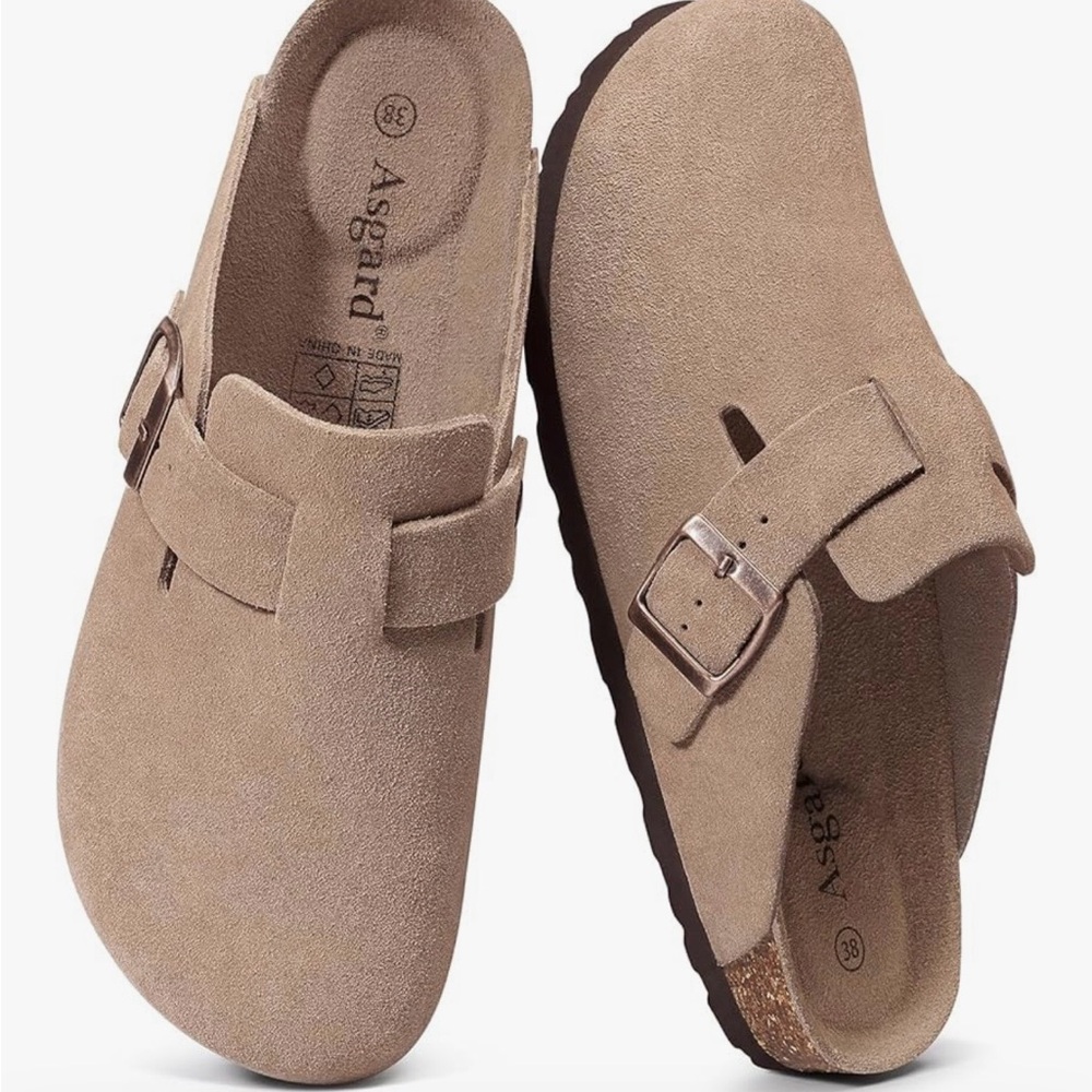 Asgard Tan Suede Slip-On Clogs